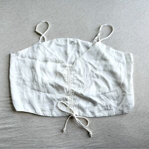 American Eagle white satin crop top